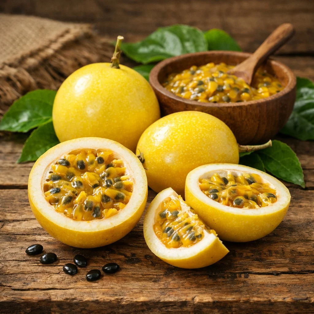 Maracujá fresco, fruta usada no licor Delicor